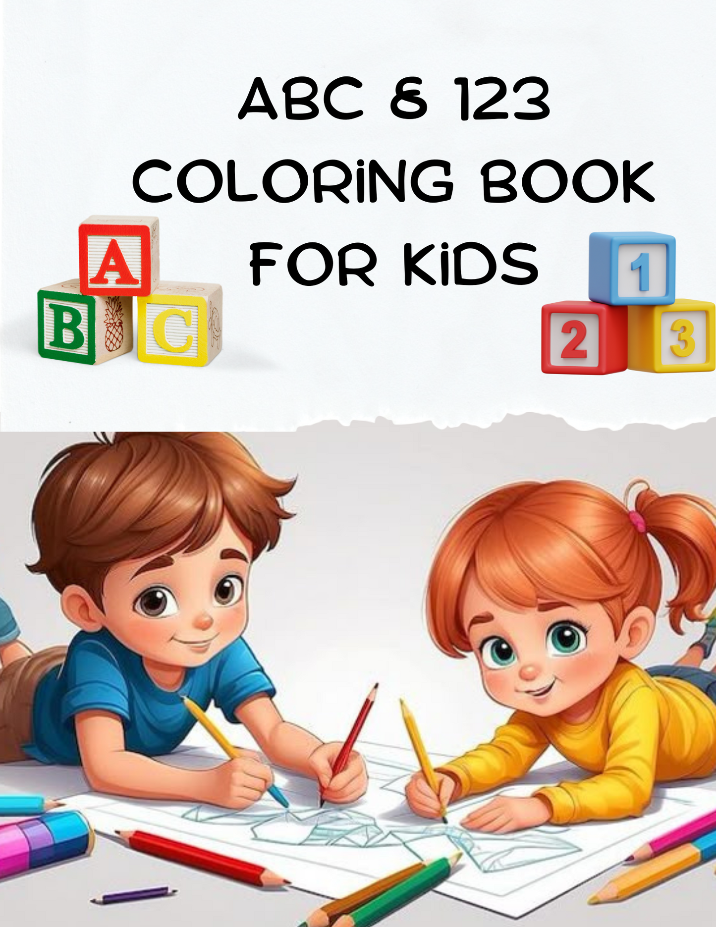 📚 ABC & 123 Coloring Book – Fun & Educational Coloring for Kids 🎨(53 pages)
